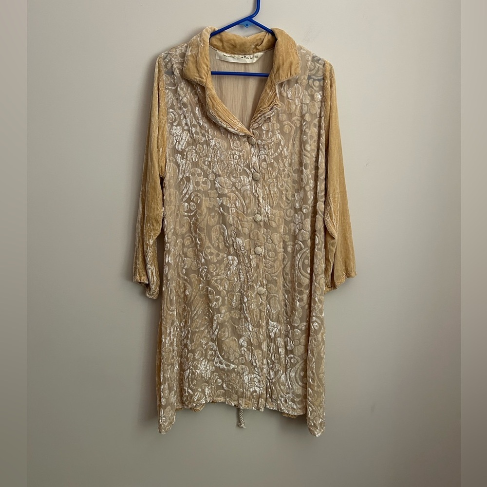 Jane Mohr for Dress to Kill Yellow/Gold Velvet Tunic/Jacket